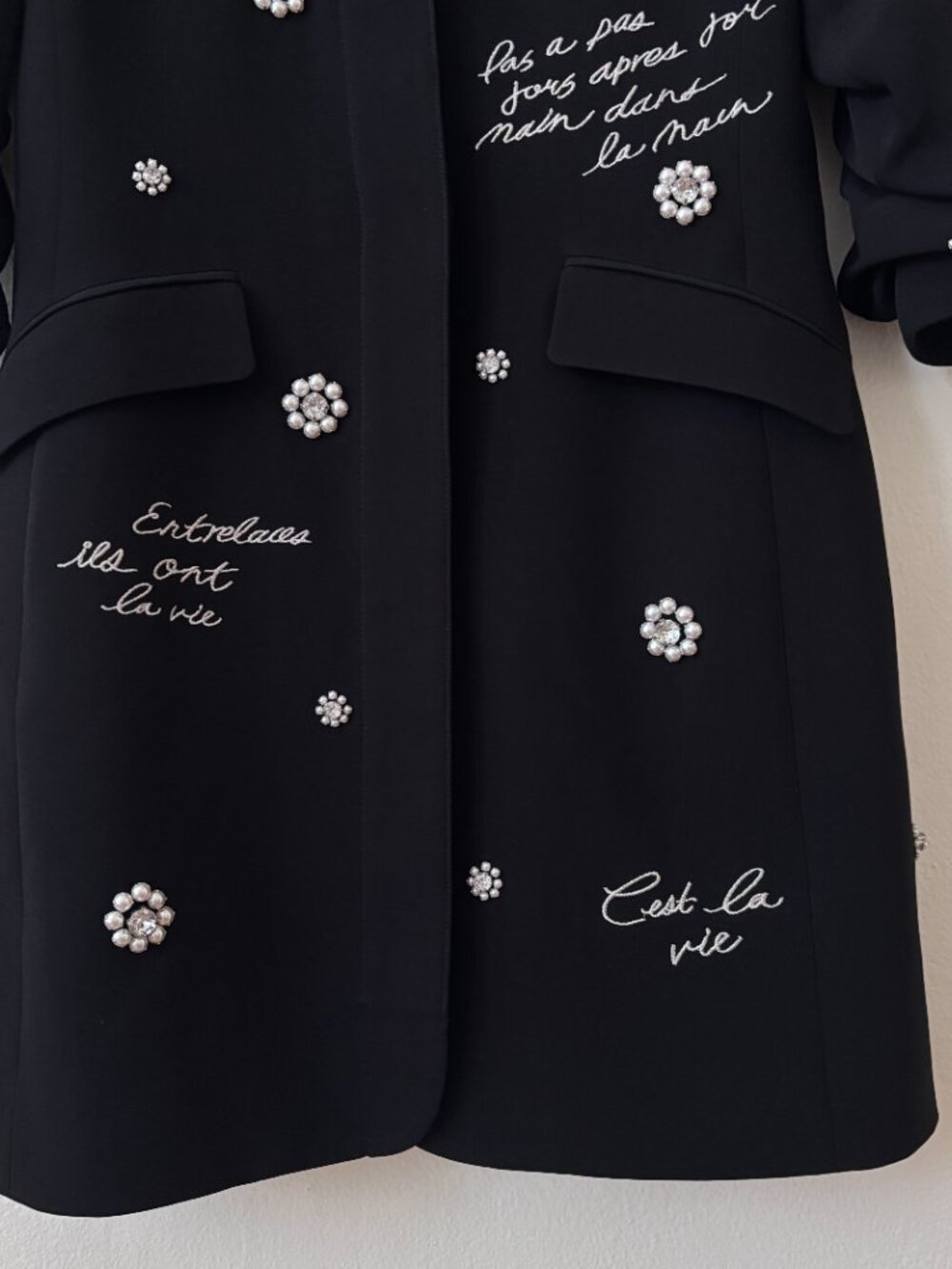 Cinq A Sept Joel Faux Pearl Embellished Mini Blazer Dress - Picture 9 of 11